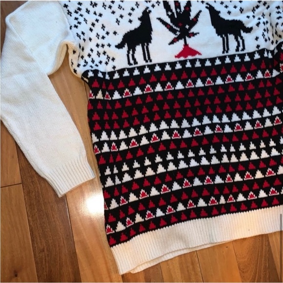 BDG Oversized Wolf Nordic Holiday Knit Sweater - Picture 2 of 7
